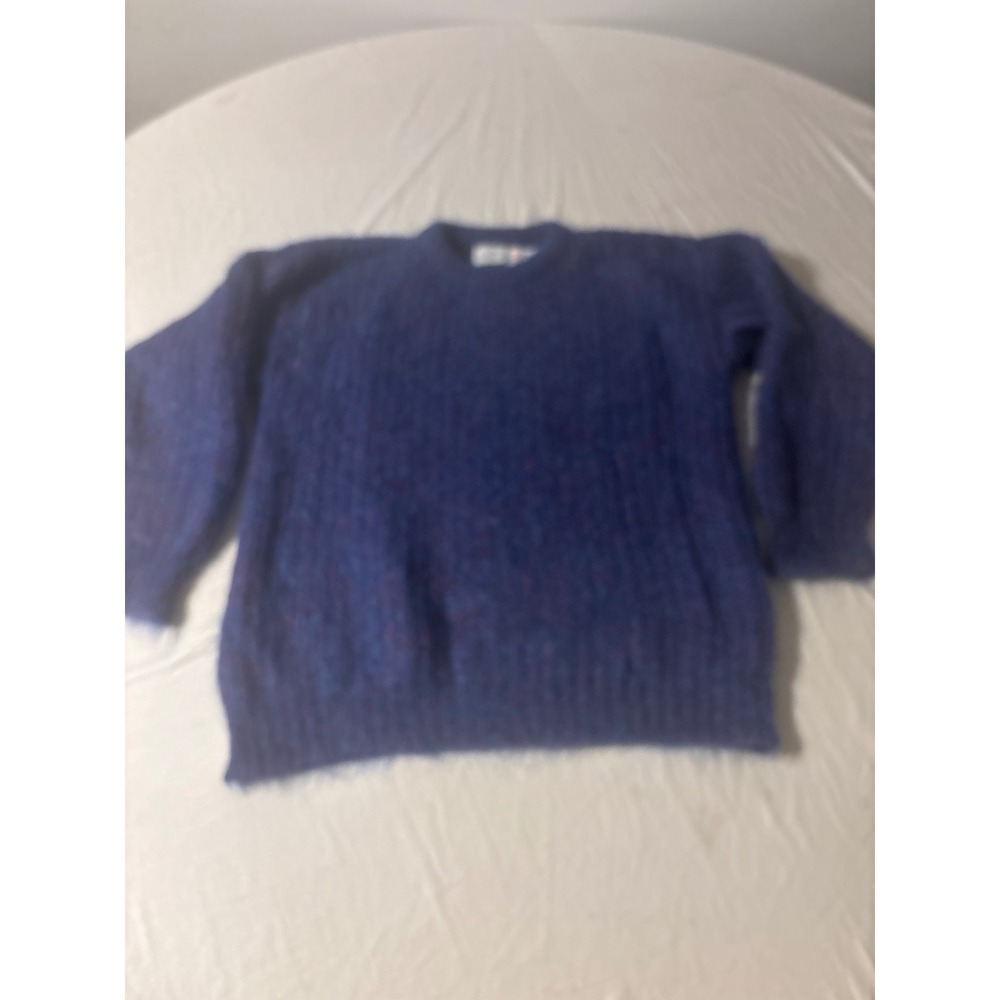 Quill's Woollen Market Mohair Sweater Men Medium Purple Blue Excellent Ireland